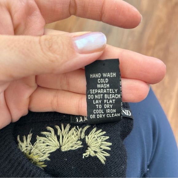 Lucky Brand Crane Embroidery Cottagecore Cardigan Lambswool Blend Soft Knit Sz S - Picture 12 of 12